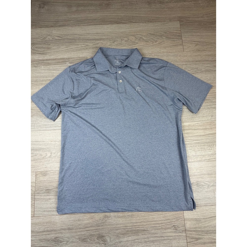 Rhoback Mens XL Performance Polo Shirt Heather Blue Golf Short Sleeve